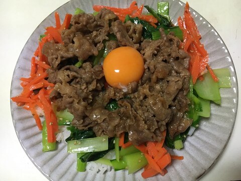 スタミナ抜群‼︎男が喜ぶガッツリ食べれるビビンバ丼